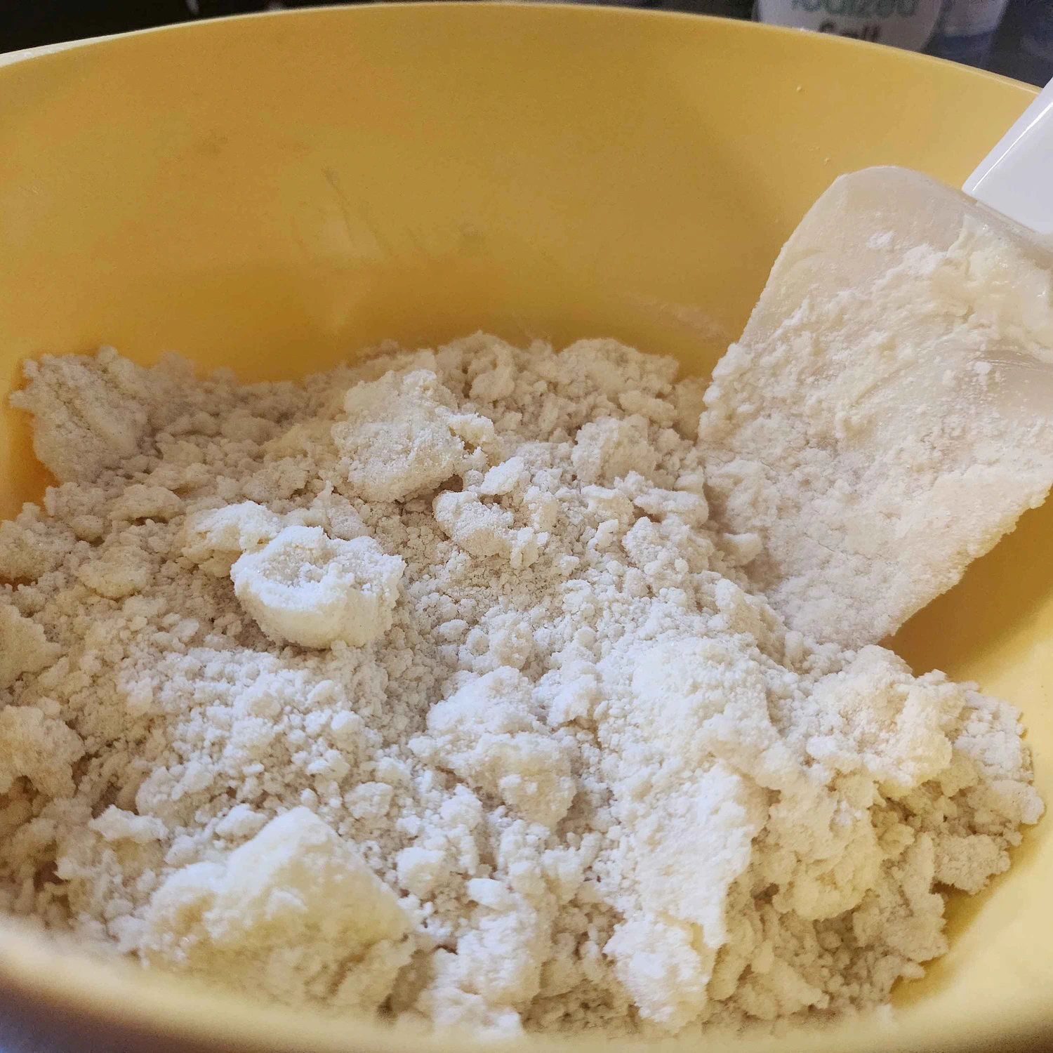 Very rough looking dough before mixing.